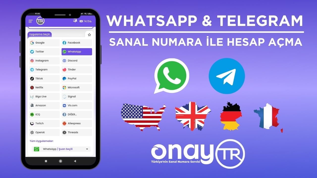 Sanal Numara Kullanarak WhatsApp ve Telegram Hesabı Açma